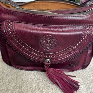 Patricia Nash Leather crossbody bag purple